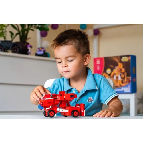 Конструктор-трансформер Super Wings Small Blocks 2-in-1 Buildable Transforming Vehicle Jett Джетт (EU385005)