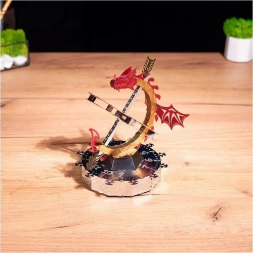 Колекційна модель-конструктор Metal Time Sun Chaser Dragon Stand Clock Сонячний годинник (MT025) фото 4