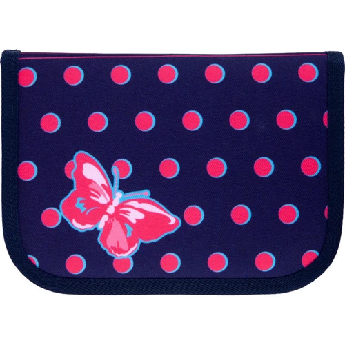 Пенал без наполнения Kite Education Butterflies K21-622-3, 1 отделение, 2 отворота: Материал ПВХ