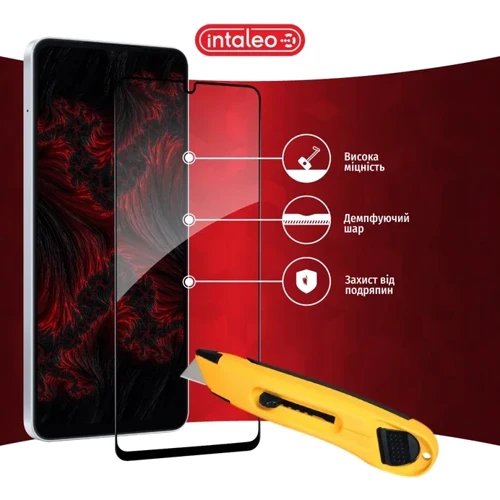 Intaleo Tempered Glass Full Glue Black for Samsung A066 Galaxy A06 5G фото 5