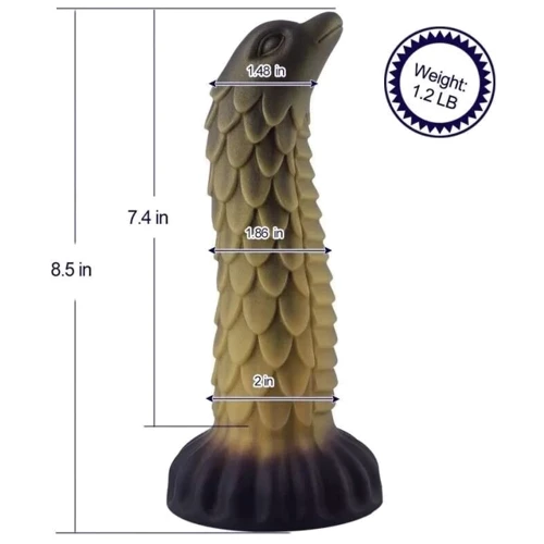 Фаллоимитатор-насадка Hismith 8.5" Squama Beast Silicone Dildo Monster Series