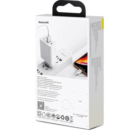 Зарядний пристрій Baseus Wall Charger USB-C and USB PPS Quick Charge 30W White (CCFS-C02) фото 9