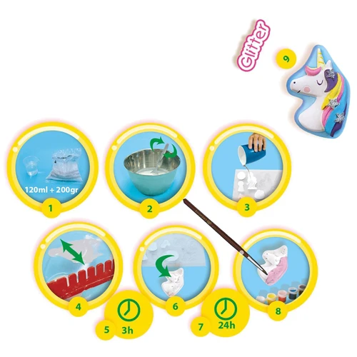 Набор для создания гипсовой фигурки Ses Creative Единороги (гипс, формочки, краск, кисть, блест.) (01359S)