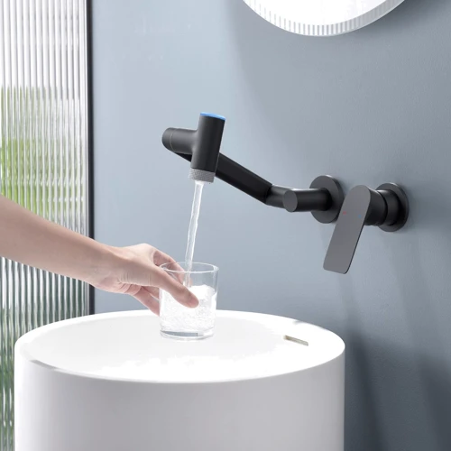 Смеситель настенный Lefton Single-Handle Wall Mount Bathroom Faucet with Temperature Display-BFWM2401 Matt Blac: Вес, кг 2.14