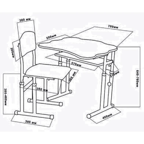 Комплект парта + стільчик - трансформери Сектор Хмарка
