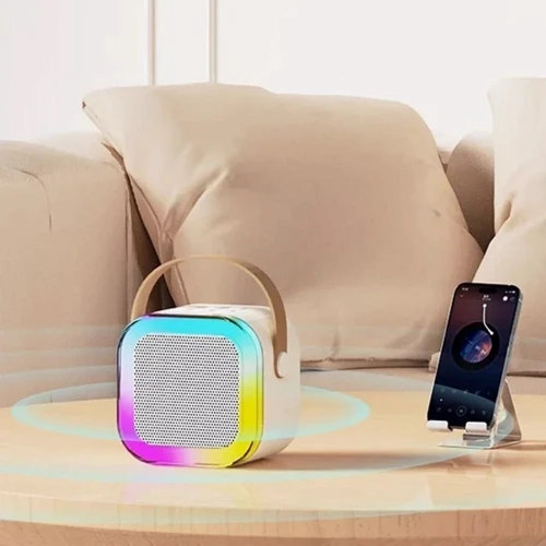 Караоке Bluetooth, AUX, USB, поддержка TFcard, 2 микрофона, подсветка (C 66377) фото 4