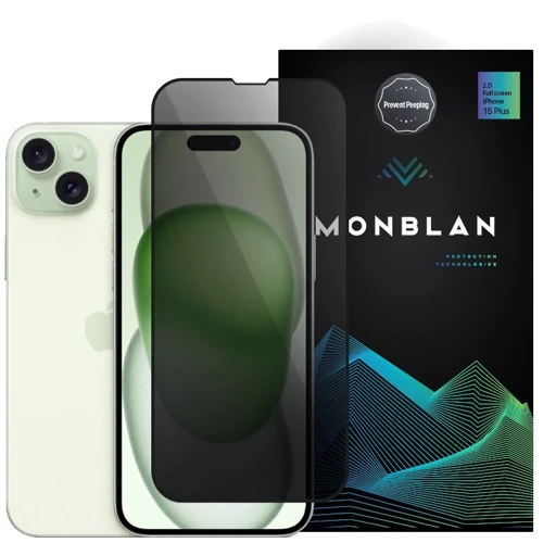 Защитное стекло для iPhone Monblan Tempered Glass Dust-Proof Anti Peep Black for iPhone 15 Plus