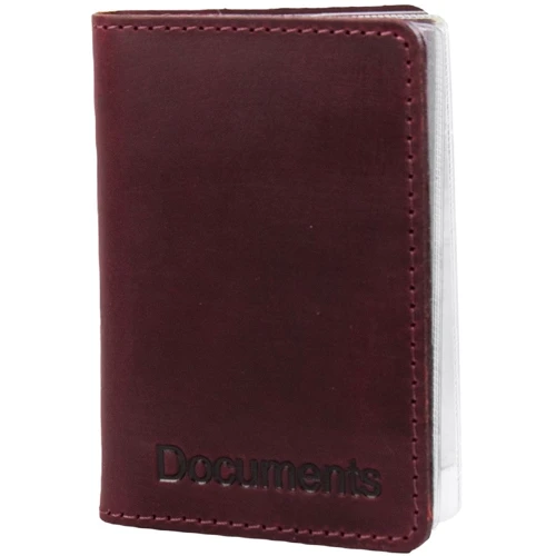 Женская обложка для документов DNK Leather бордовая (DNK-minidoc-fileH-colL)