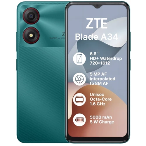 Смартфон ZTE Blade A34 4/64Gb Green (UA UCRF)
