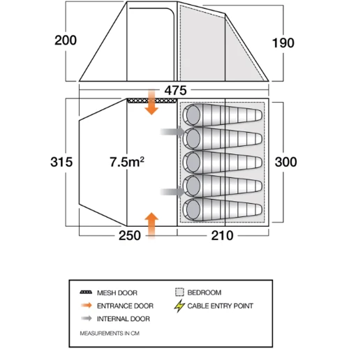 Палатка Vango Beta 550XL Mineral Green (TEUBETA00000002) (930842)