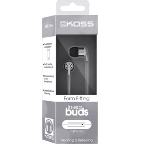 Навушники Koss KEB25iW 3.5mm White (189650.101): Тип кріплення без креплений