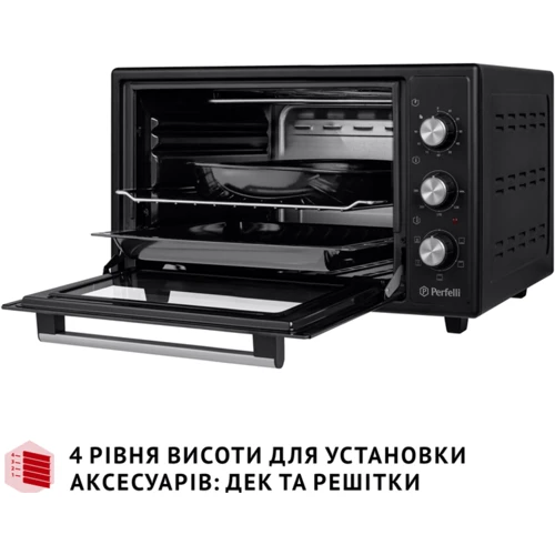 Електрична духовка настільна PERFELLI TRIMO 48 BLACK фото 8
