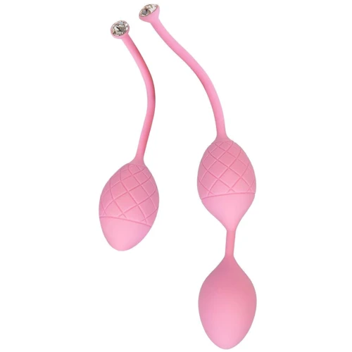 Роскошные вагинальные шарики PILLOW TALK - Frisky Pink с кристаллом Сваровски
