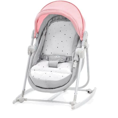 Шезлонг-качалка 5 в 1 Kinderkraft Unimo Pink (KKBUNIMPNK0000): Дополнительные удобства съемная обивка, регулируемая спинка, дуга с игрушками, система складывания, ремни безопасности, сист