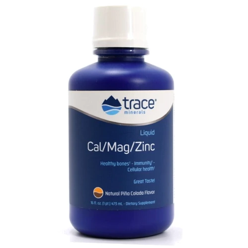 Trace Minerals Research Liquid Cal / Mag / Zinc - 1200mg / 600mg / 15mg 16 oz. (473 ml) (TMR-00043)
