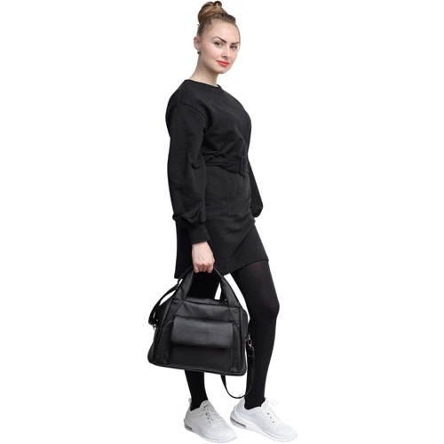 Жіноча спортивна сумка Sambag Vogue BKT чорна (90158001): Фактура Матовая, Гладкая