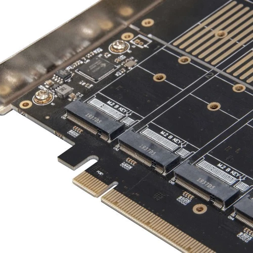 Frime PCI-E x16 to 5 x M.2 (B Key) JMB585 (ECF-PCIEtoSSD010): Разъемы SATA/eSATA