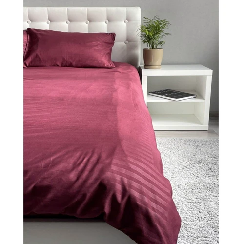 Комплект постельного белья Emily Fiber Bordo Stripe Emily микрофибра бордо полуторный (94031232)