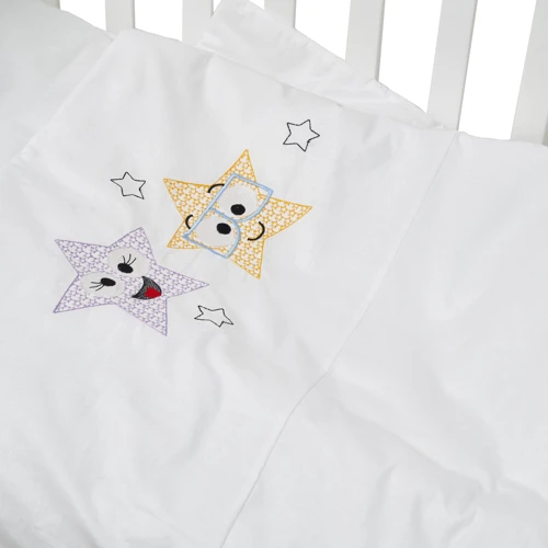 Постельный комплект Twins Eco Stars white 3 эл. белый (3090-TS-01)