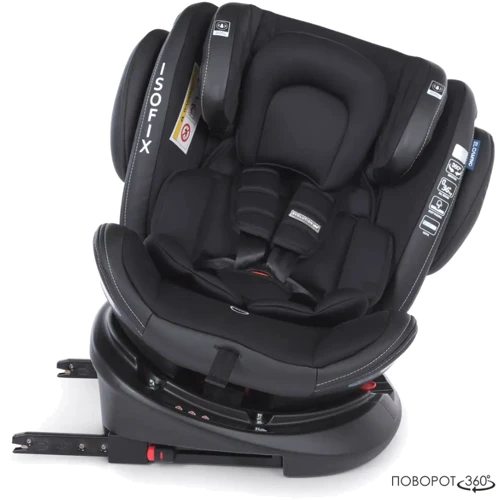 Автокресло El Camino Evolution 2 360 ME 1045 ISOFIX 0-36 кг melange black (ME 1045 melange black): Регулировка высота подголовника, наклон спинки