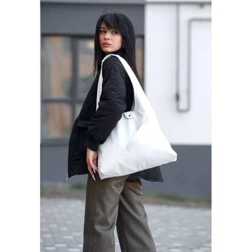 Женская сумка хобо Sambag M белая (53200008)