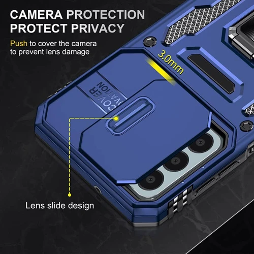 Аксесуар для смартфона Mobile Case Camshield Army Ring Navy для Samsung A155 Galaxy A15 4G / A15 5G: Матеріал TPU (термополиуретан) и поликарбонат