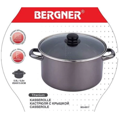 Кастрюля Кастрюля Bergner BG 6917 (5 л): Диаметр, см 24