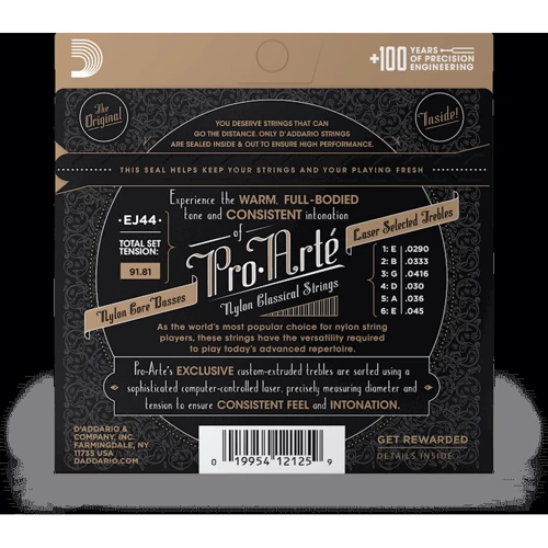 Струна для гітар Комплект струн D'addario EJ44 Pro-Arte Extra Hard Tension: Призначення Для классической гитары