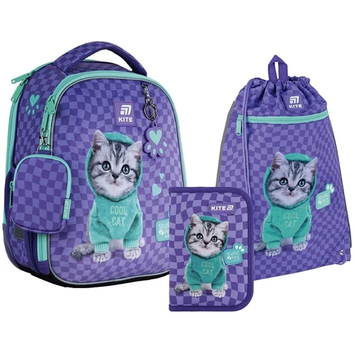 Набор Kite рюкзак + пенал + сумка для обуви 555 Studio Pets-2 (SET_SP25-555S-2)