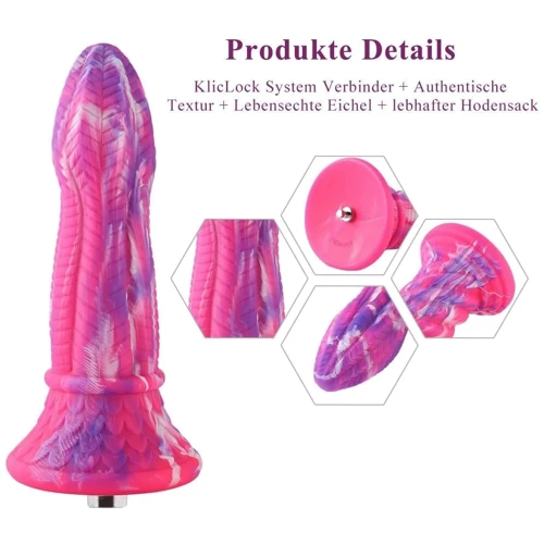 Фаллоимитатор для секс-машин Hismith 10.3″ Silicone Monster Dildo Series, система крепления KlicLok и присоска, диаметр 6.4 см, длина 26.1 см