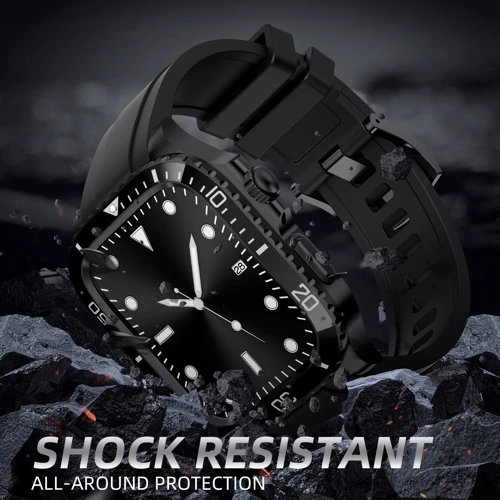 Аксессуар для Watch Rubber TPU Strap with Stainless Stell Case Black (FLS181108) for Apple Watch 44/45/49mm Ultra фото 4