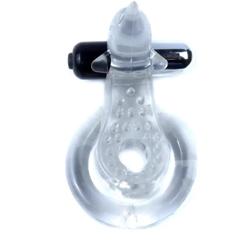 Ерекційне вібро кільце BOSS - Dolphin Vibro CockRing Clear, BS6700050