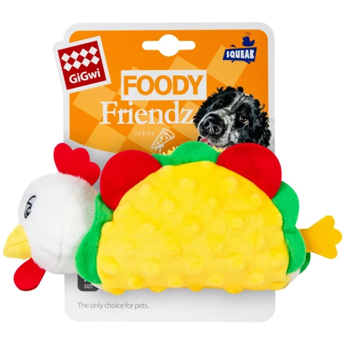 Игрушка для собак GiGwi Foody Friends Куриный Тако с пищалкой текстиль плюш 26 см (2263): Производитель GiGwi