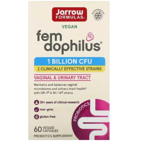 

Jarrow Formulas Women's Fem Dophilus Пробиотики для женщин женский дофилус 1 млрд КОЕ 60 вегетарианских капсул