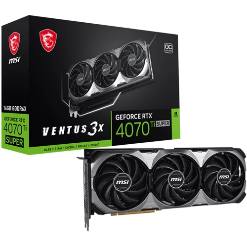 Видеокарта MSI GeForce RTX 4070 Ti SUPER 16GB GDDR6X VENTUS 3X OC: Исполнение Трехслотовое
