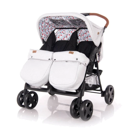 Коляска для двойни Lorelli TWIN (grey/black cross)