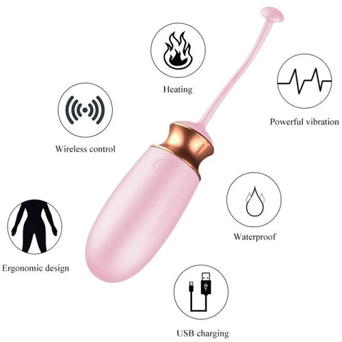 Виброяйцо с подогревом и пультом ДУ - Vibrating Silicone Love EGG USB