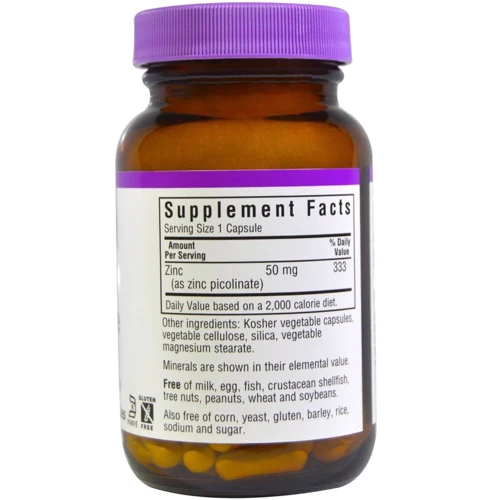 Bluebonnet Nutrition Zinc Picolinate Цинк Пиколинат 50 mg 100 caps: Тип Цинк