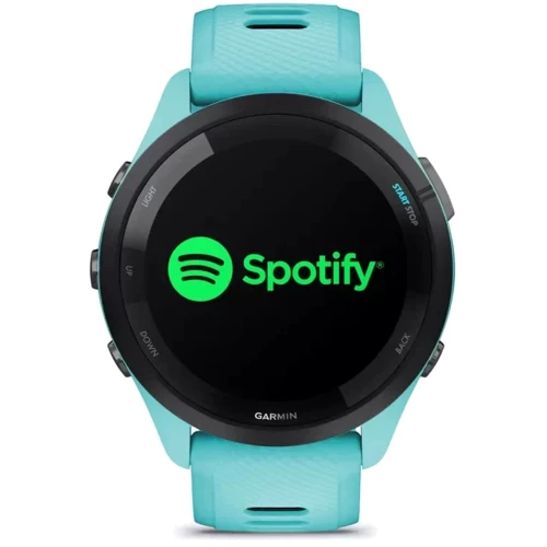 Смарт-годинник Garmin Forerunner 265 Black Bezel з Aqua Case and Aqua/Black Silicone Band (010-02810-12): Матеріал ремінця Силикон