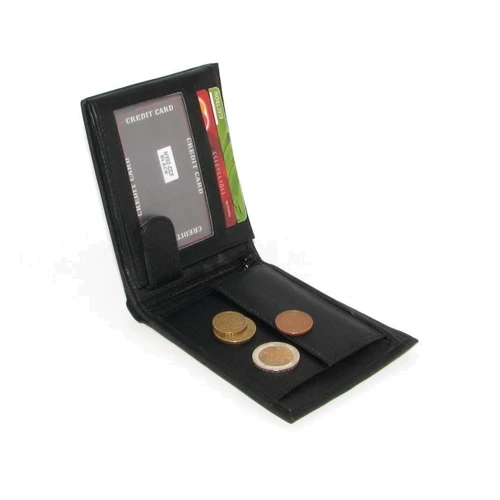 Мужское портмоне DNK Leather черное (N992-CCF BLACK): Формат кошелька Вертикальный