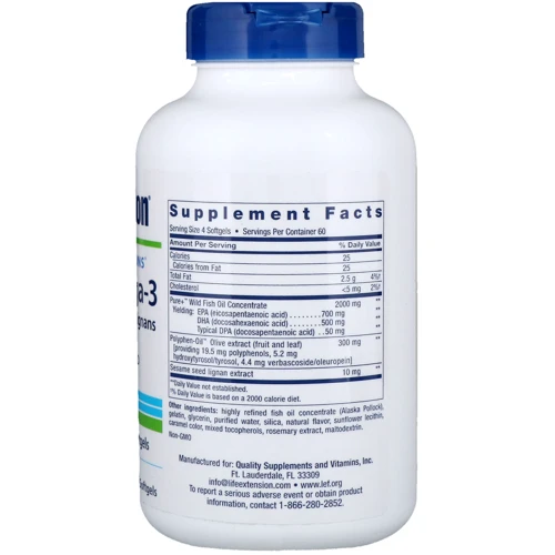 Life Extension Omega Foundations Super Omega-3 Plus 120 Softgels Супер Омега-3 плюс: Тип Омега 3
