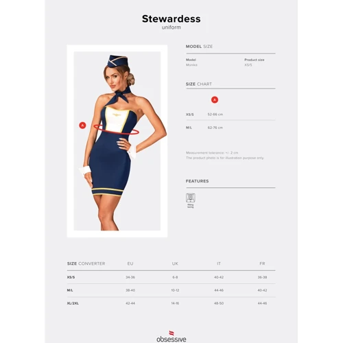Костюм стюардессы Obsessive Stewardess uniform XS/S