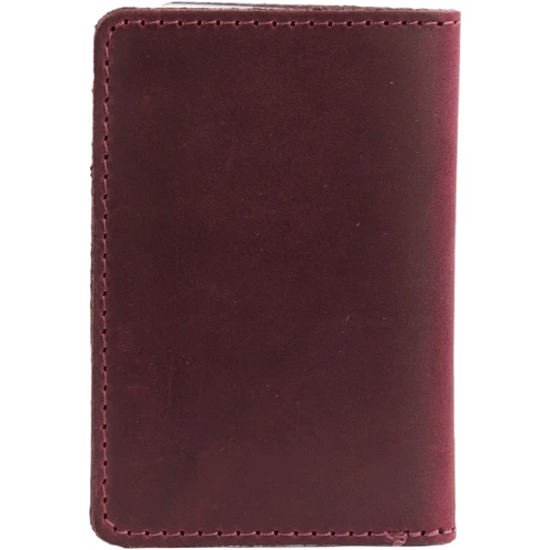 Женская обложка для документов DNK Leather бордовая (DNK-minidoc-fileH-colL): Формат кошелька Вертикальный