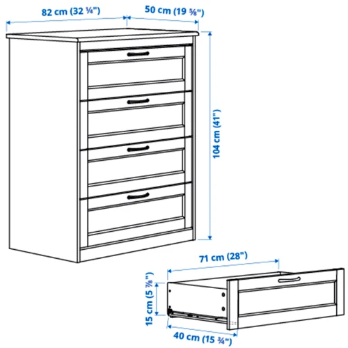 Комод ІКЕА SONGESAND 82х104 см (103.667.77)