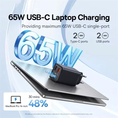 Зарядний пристрій Baseus Wall Charger GaN6 Pro 2xUSB-C+2xUSB 65W Black with USB-C Cable (P10162701113-00) фото 7