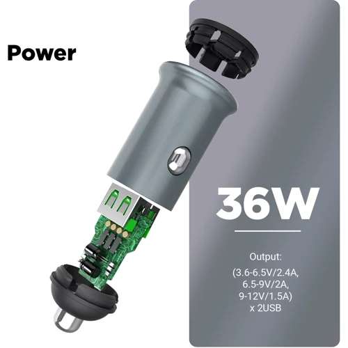 Зарядний пристрій ArmorStandart Car Charger 2xUSB QC3.0 with USB-C Cable Grey (ARM82459): Особливості Швидка зарядка