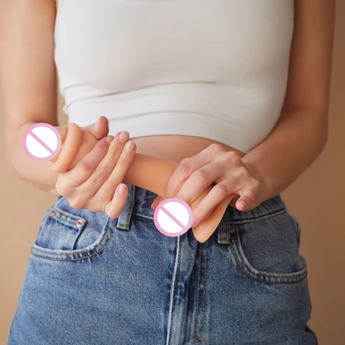 Реалистичный фаллоимитатор Strap-On-Me Sliding Skin Realistic Dildo Vanille - XXL