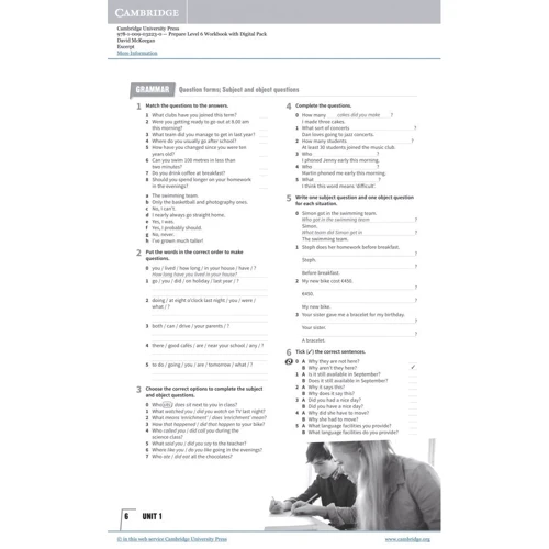 Prepare! Updated 2nd Edition 6: Workbook with Digital Pack: Виробник Cambridge University Press