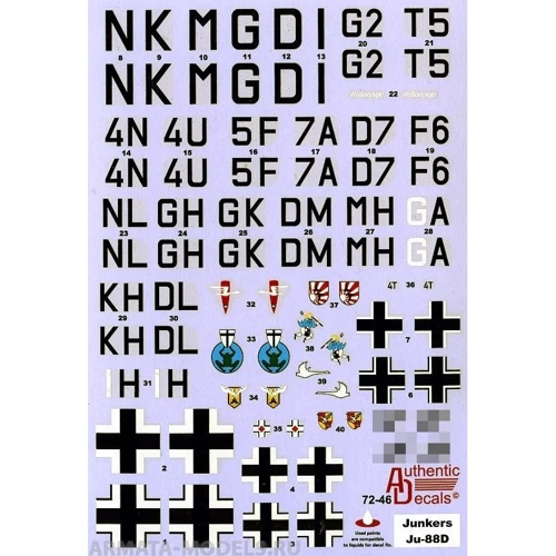 Декаль Authentic Decals для літака Mirage 2000D/N/-5DDA з місією маркування AD7266