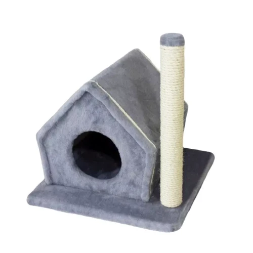 Когтеточка Lucky Pet домик сизалевый Фани серый 50х40х40 см (4820224216157)